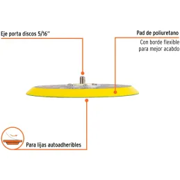Lijadora Orbital Respaldo de vinil para lijas autoadheribles, PAD-861VI 19389 Truper Truper-Lijadora Orbital Respaldo de vinil p