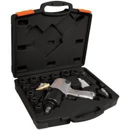 Llave Neumatica Pistola de Impacto 1/2" Industrial, Kit con Estuche Plastico carcasa en Aluminio, TPN-734H-2K 18281 Truper Trupe