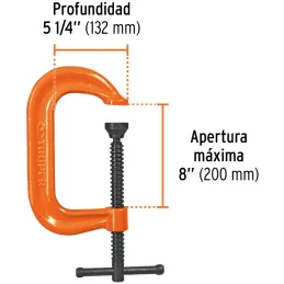Prensa Forjadas 8", Manija deslizante en T, uso general, PTF-8 17657 Truper Truper-Prensa Forjadas 8", Manija deslizante en T, u