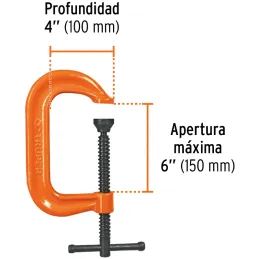 Prensa Forjadas 6", Manija deslizante en T, uso general, PTF-6 17656 Truper Truper-Prensa Forjadas 6", Manija deslizante en T, u