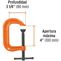 Prensa Forjadas 4", Manija deslizante en T, uso general, PTF-4 17655 Truper Truper-Prensa Forjadas 4", Manija deslizante en T, u