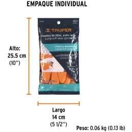 Guantes de Latex Talla CH Afelpado para Limpieza Truper 13296 Truper-Guantes de Latex Talla CH Afelpado para Limpieza Truper 132