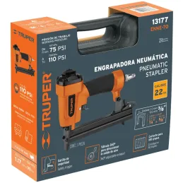 Engrapadora Neumatica Calibre 22 Corona 3/8" 1/4NTP Liberacion y Cambio Rapido, ENNE-70 13177 Truper Truper-Engrapadora Neumatic