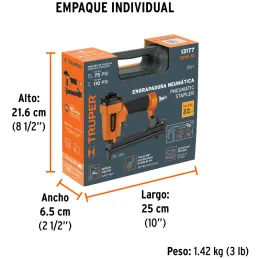 Engrapadora Neumatica Calibre 22 Corona 3/8" 1/4NTP Liberacion y Cambio Rapido, ENNE-70 13177 Truper Truper-Engrapadora Neumatic