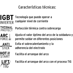 Maquina de Soldar Inversor Soldadoras 15 - 160A SMAW TIG, Incluye PortaElectrodo Careta y Cepillo, SOIN-120/160 13695 Truper Tru