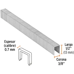 Grapas Corona 3/8" Calibre 22 L13mm Engrapadora Neumatica C5000u Truper 13245 Truper-Grapas Corona 3/8" Calibre 22 L13mm Engrapa