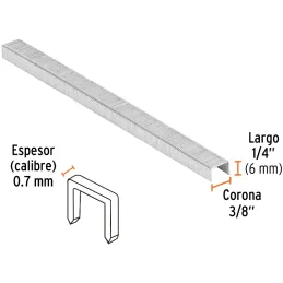 Grapas Corona 3/8" Calibre 22 L6mm Engrapadora Neumatica C5000u Truper 18282 Truper-Grapas Corona 3/8" Calibre 22 L6mm Engrapado
