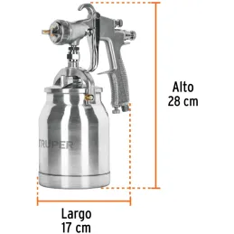 Pistolas de Pinturas Succion 1000ml HVLP T1.4mm 3Control A18-25cm, PIPI-330 Truper 14084 Truper-Pistolas de Pinturas Succion 100