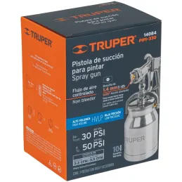 Pistolas de Pinturas Succion 1000ml HVLP T1.4mm 3Control A18-25cm, PIPI-330 Truper 14084 Truper-Pistolas de Pinturas Succion 100