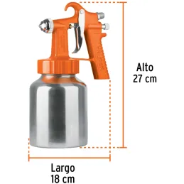 Pistolas de Pinturas 1000ml B1.5mm BP FlujoContinuo A34cm, PIPI-27 Truper 19510 Truper-Pistolas de Pinturas 1000ml B1.5mm BP Flu