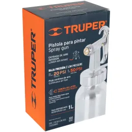 Pistolas de Pinturas 1000ml B1.5mm BP FlujoContinuo A34cm, PIPI-200 Truper 14037 Truper-Pistolas de Pinturas 1000ml B1.5mm BP Fl