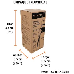 Fumigador 5L Bombeo Central Jardinero Truper 10836 Truper-Fumigador 5L Bombeo Central Jardinero Truper 10836 Lanza y boquilla aj