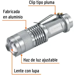 Linternas LED 40lm 100m 6H 1PilasAA Aluminio Truper 17256 Truper-Linternas LED 40lm 100m 6H 1PilasAA Aluminio Truper 17256 LED d