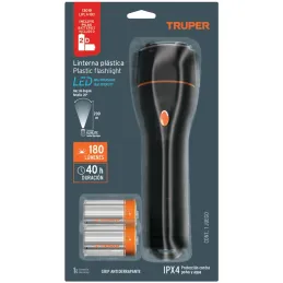 Linternas LED 180lm AltaIntensidad 200m 40H 2PilasD Truper 13019 Truper-Linternas LED 180lm AltaIntensidad 200m 40H 2PilasD Trup