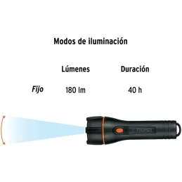 Linternas LED 180lm AltaIntensidad 200m 40H 2PilasD Truper 13019 Truper-Linternas LED 180lm AltaIntensidad 200m 40H 2PilasD Trup
