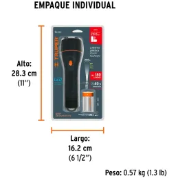 Linternas LED 180lm AltaIntensidad 200m 40H 2PilasD Truper 13019 Truper-Linternas LED 180lm AltaIntensidad 200m 40H 2PilasD Trup