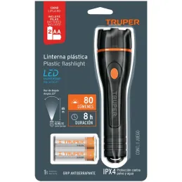 Linternas LED 80lm AltaIntensidad 200m 8H 2PilasAA Truper 13018 Truper-Linternas LED 80lm AltaIntensidad 200m 8H 2PilasAA Truper
