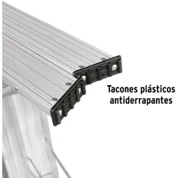 Escaleras Tijera 6 Peldaños con Bandeja T3 Max3.4m P6.4kg EAluminio, Truper 10437 Truper-Escaleras Tijera 6 Peldaños con Bandeja