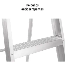 Escaleras Tijera 6 Peldaños con Bandeja T3 Max3.4m P6.4kg EAluminio, Truper 10437 Truper-Escaleras Tijera 6 Peldaños con Bandeja