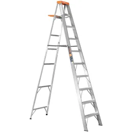Escaleras Tijera 9 Peldaños con Bandeja T2 Max4.2m P10.7kg EAluminio, Truper 10436 Truper-Escaleras Tijera 9 Peldaños con Bandej