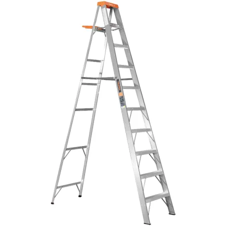 Escaleras Tijera 9 Peldaños con Bandeja T2 Max4.2m P10.7kg EAluminio, Truper 10436 Truper-Escaleras Tijera 9 Peldaños con Bandej