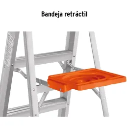 Escaleras Tijera 9 Peldaños con Bandeja T2 Max4.2m P10.7kg EAluminio, Truper 10436 Truper-Escaleras Tijera 9 Peldaños con Bandej