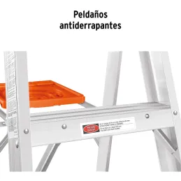 Escaleras Tijera 9 Peldaños con Bandeja T2 Max4.2m P10.7kg EAluminio, Truper 10436 Truper-Escaleras Tijera 9 Peldaños con Bandej