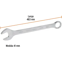 Llaves Boca Mixta 41mm Combinada CrVanadio ELarga Truper 13841 Truper-Llaves Boca Mixta 41mm Combinada CrVanadio ELarga Truper 1