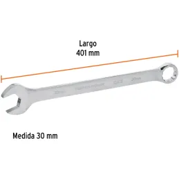 Llaves Boca Mixta 30mm Combinada CrVanadio ELarga Truper 13816 Truper-Llaves Boca Mixta 30mm Combinada CrVanadio ELarga Truper 1
