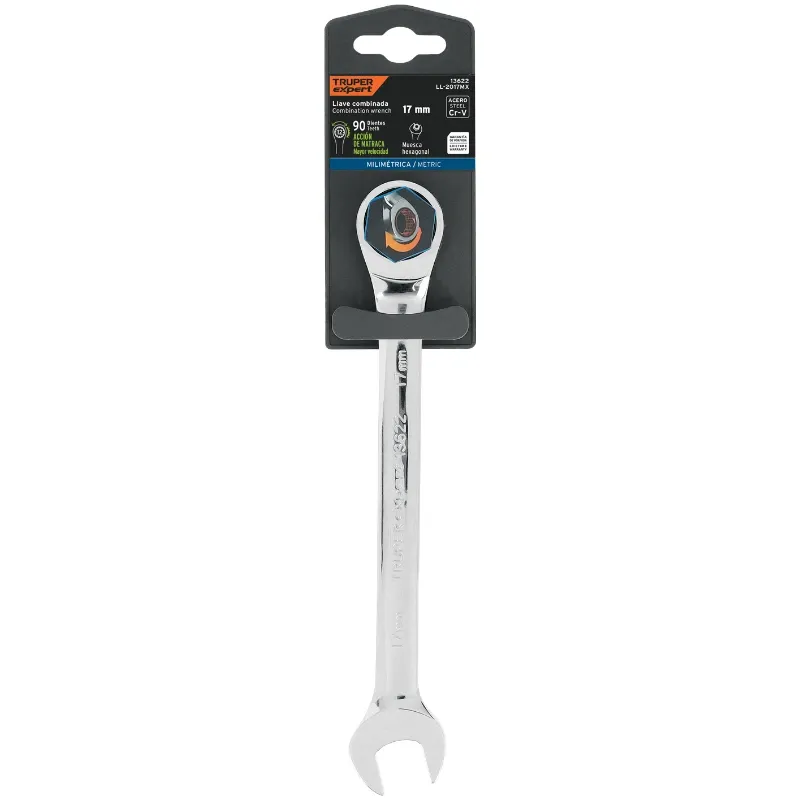 Llaves Boca Mixta Ratchet 17mm ACrVanadio Truper 13622 Truper-Llaves Boca Mixta Ratchet 17mm ACrVanadio Truper 13622 Fabricada e