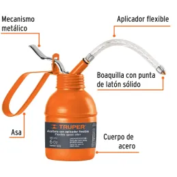 Aceiteras con aplicador flexible boquilla con punta de laton 180 ml, ACEF-180 14870 Truper Truper-Aceiteras con aplicador flexib