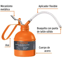 Aceiteras con aplicador flexible boquilla con punta de laton 500 ml, ACEF-500 14874 Truper Truper-Aceiteras con aplicador flexib