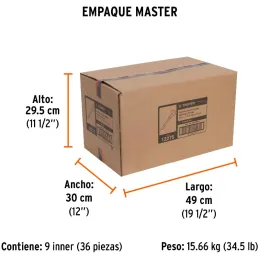 Cincel Plano 10" Cuña 3/4" con Grip, acero al cromo vanadio, protege la mano, C-3/4X10G 12275 Truper Truper-Cincel Plano 10" Cuñ