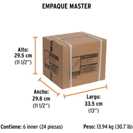 Cincel Plano 10" Cuña 7/8" con Grip, acero al cromo vanadio, protege la mano, C-7/8X10G 12274 Truper Truper-Cincel Plano 10" Cuñ