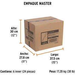 Cincel Plano 10" Cuña 1" con Grip, acero al cromo vanadio, protege la mano, C-1X10G 12273 Truper Truper-Cincel Plano 10" Cuña 1"