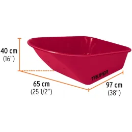 Carretilla Reforzada 6ft 100L, Llanta Neumatica 16X4" Soportan 580kg Calibre 21, CAT-60ND 11776 Truper Truper-Carretilla Reforza