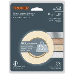 Cintas Doble Contacto 25mm x5m Doble Adhesivo Truper 11727 Truper-Cintas Doble Contacto 25mm x5m Doble Adhesivo Truper 11727 200