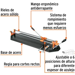 Cortador de Mayolica con Rodaje Corte 75cm, Riel de Acero Solido, Mango Ergonomico, CAZ-75X2 15827 Truper Truper-Cortador de May
