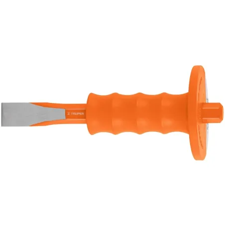 Cincel Plano 8" Cuña 7/8" con Grip , acero al cromo vanadio, protege la mano, C-7/8X8G 12277 Truper Truper-Cincel Plano 8" Cuña 