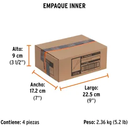 Cincel Plano 8" Cuña 1" con Grip, acero al cromo vanadio, protege la mano, C-1X8G 12276 Truper Truper-Cincel Plano 8" Cuña 1" co