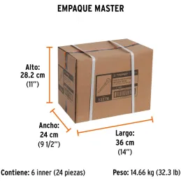 Cincel Plano 8" Cuña 1" con Grip, acero al cromo vanadio, protege la mano, C-1X8G 12276 Truper Truper-Cincel Plano 8" Cuña 1" co