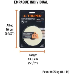 Cintas Doble Contacto 19mm x5m Doble Adhesivo Truper 11725 Truper-Cintas Doble Contacto 19mm x5m Doble Adhesivo Truper 11725 200
