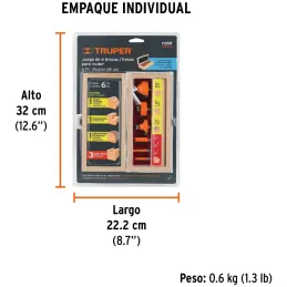 Juego de Fresas 6 Piezas Truper 11359 Truper-Juego de Fresas 6 Piezas Truper 11359 Cuerpos de acero al cromo y cuchillas de carb