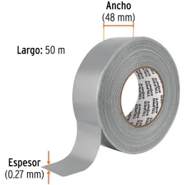 Cintas Ducte Tape 48mm x50m Resistente a Temperaturas Truper 10944 Truper-Cintas Ducte Tape 48mm x50m Resistente a Temperaturas 