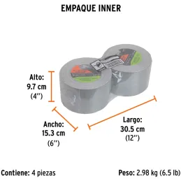 Cintas Ducte Tape 48mm x50m Resistente a Temperaturas Truper 10944 Truper-Cintas Ducte Tape 48mm x50m Resistente a Temperaturas 