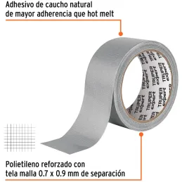 Cintas Ducte Tape 48mm x10m Resistente a Temperaturas Truper 10932 Truper-Cintas Ducte Tape 48mm x10m Resistente a Temperaturas 