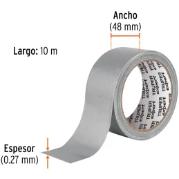 Cintas Ducte Tape 48mm x10m Resistente a Temperaturas Truper 10932 Truper-Cintas Ducte Tape 48mm x10m Resistente a Temperaturas 