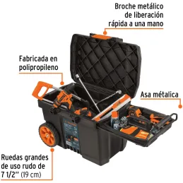 Cajas para Herramientas 23" x17" 57L CRuedas Mtelescopico Truper 10902 Truper-Cajas para Herramientas 23" x17" 57L CRuedas Mtele