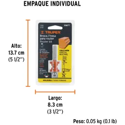 Fresas Collarin 7/8" x20mm CRodaje Truper 10677 Truper-Fresas Collarin 7/8" x20mm CRodaje Truper 10677 Cuerpo de acero al cromo 