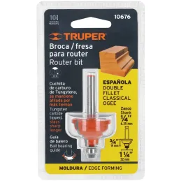 Fresas Española 1-1/4" x20mm cRodaje, Truper 10676 Truper-Fresas Española 1-1/4" x20mm cRodaje, Truper 10676 Cuerpo de acero al 